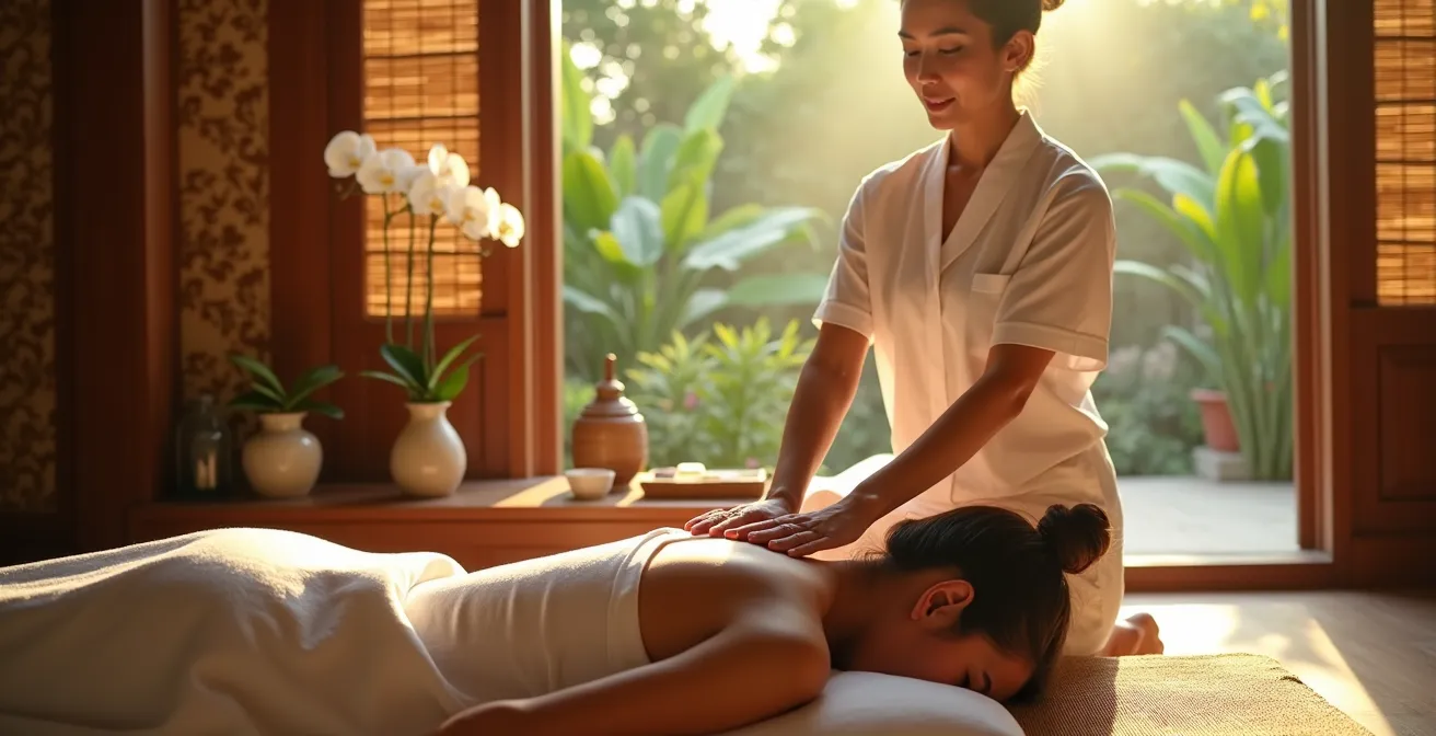 Traditionelle Thai-Massage in ruhigem Ambiente